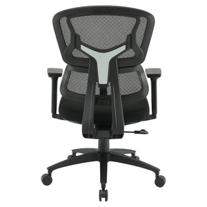 OSP Home Furnishings Mesh Back Ergonomic Manager Chair with Lumbar Support Padded Seat and Adjustable Arms EM98958-3