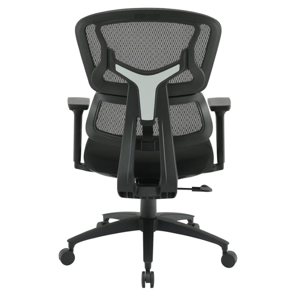 OSP Home Furnishings Mesh Back Ergonomic Manager Chair with Lumbar Support Padded Seat and Adjustable Arms EM98958-3