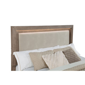 English Elm Gibbons Eastern King Storage Bed with Led Headboard and Four Under Bed Drawers B062S01576