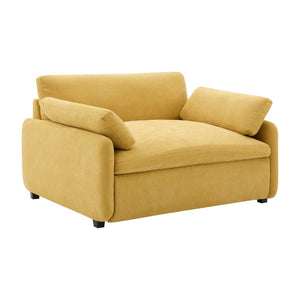 English Elm 50*43" Oversized Chenille Armchair Deep Lounge Seat Modern Minimalist Living Room Chair Yellow N723S5042Y