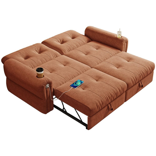 English Elm It Chenille Convertible Sofa Bed with Steel Frame Fits Studios and Spare Rooms W3820S00033