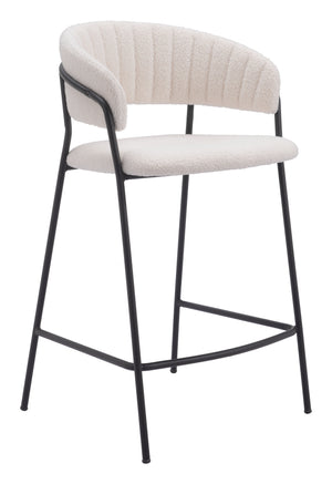 Josephine Counter Stool - Set of 2 Cream 109671 Zuo Modern