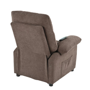 English Elm 019-160°recliner Plush Chenille Push Back Chair with Massage Heating for Seniors Brown W2636P286682