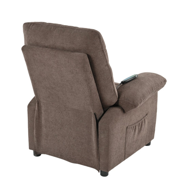English Elm 019-160°recliner Plush Chenille Push Back Chair with Massage Heating for Seniors Brown W2636P286682