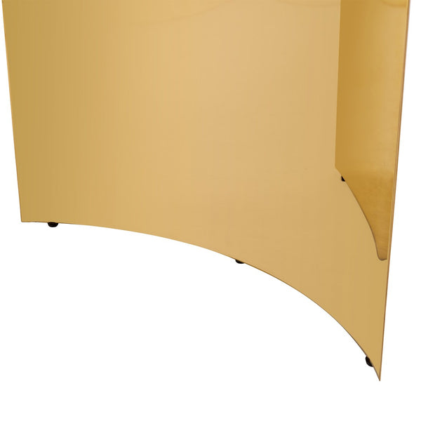 English Elm Table With Glass Top & 8 Chairs - Modern Imitation Marble Dining Set With Golden Stainless Steel Legs W1151S04331-GIGA