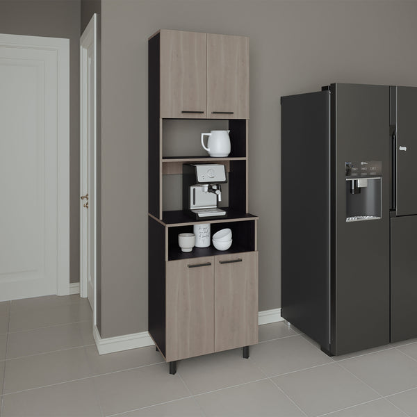 English Elm Kitchen Tall Pantry Cabinet with 2 Doors and 9 Shelves, Engineered Wood, Slim Space-Saving Storage White Oak 49.61 L x 28.74 W x 5.91 H B097P350303