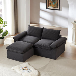 English Elm Modern Corduroy Cloud Sofa - Cozy Modular Seating For Stylish Living Rooms, Apartments & Offices W3396S00031