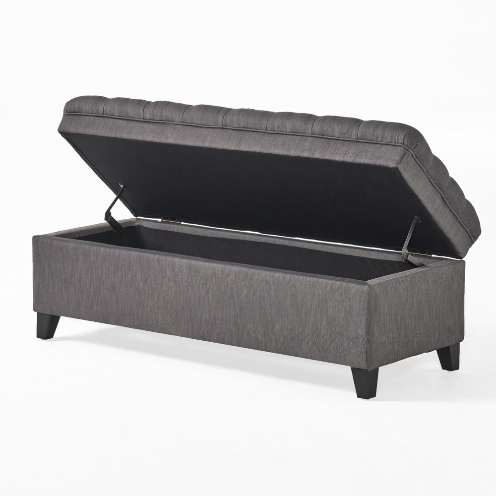 English Elm Christopher Knight Home® - Juliana Storage Ottoman – Versatile Gray Fabric Seating & Organizer For Modern Living Spaces 57741.00GAY