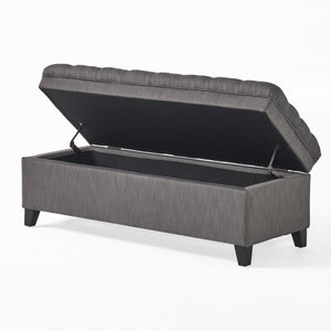 English Elm Christopher Knight Home® - Juliana Storage Ottoman – Versatile Gray Fabric Seating & Organizer For Modern Living Spaces 57741.00GAY