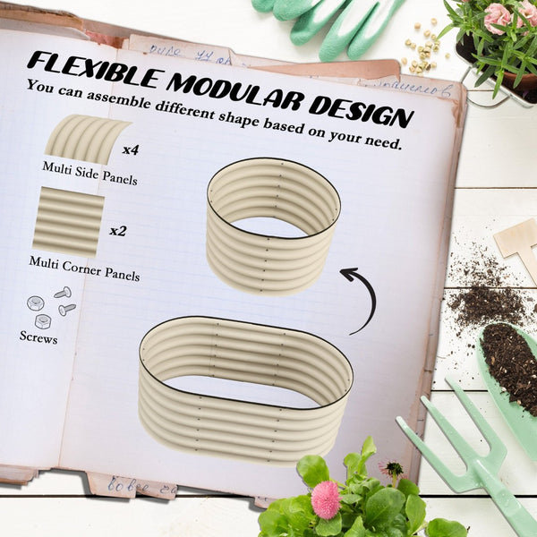 English Elm Outsunny 3.5' X 2' Galvanized Raised Garden Bed Kit - Durable Metal Planter Box For Flowers & Veggies W2225P200926-GIGA