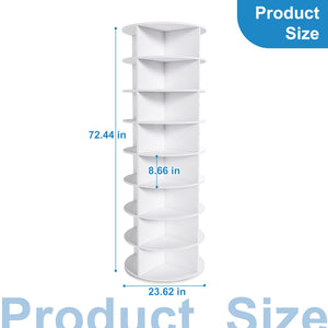 English Elm Rotating Seven Tier Shoe Tower Organizer Holds 28 Pairs with Spinning Base W2699P390458