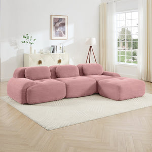 English Elm L-shaped Modular Corduroy Sectional Sofa Ergonomic No Assembly Pet Friendly Living Room W714S01407