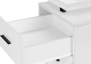 English Elm Computer Desk - Contemporary Home Office Setup With Storage Drawers, Reversible Design, 60" White & Black B2710P219863