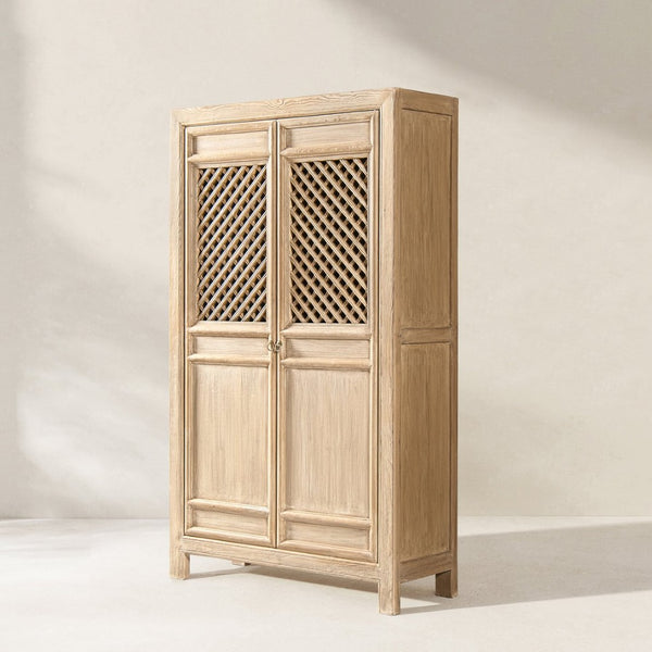 English Elm Rowan Reclaimed Pine Two Door Accent Cabinet with Carved Handles Rustic Storage B2719P474441