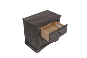 English Elm 1pc Modern Faux Marble Top Nightstand with Two Drawers, Sleek Contrast Finish, Compact Bedroom Storage Gray 28.54 L x 18.7 W x 28.07 H B2741P335229