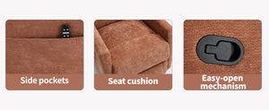 English Elm Heat Massage Swivel Rocker Recliner with 8 Nodes Vibration for Living Room Comfort W3224P322247