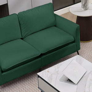 English Elm Ts Cat Paw Faux Leather Accent Chair Nordic Retro Loveseat with Lumbar Support Green W2311S00011