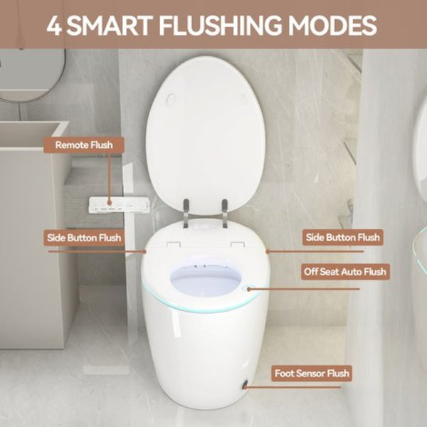 English Elm Unique Smart One Piece Toilet Bidet Heated Seat Auto Flush Warm Air Dryer Spa W3133P384811