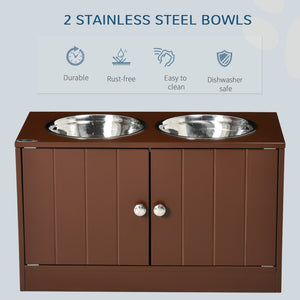 English Elm Pawhut Large Elevated Dog Bowls With Spacious Storage Cabinet For Organized Pet Feeding Station W2225P249933-GIGA