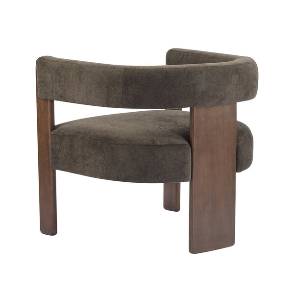 English Elm Christopher Knight Home® - Modern Velvet Upholstered Accent Arm chair with Barrel Back Design, Luxurious Velvet Comfort & Curved Legs Dark Brown,Walnut 29.5 L x 25.5 W x 14.5 H N776P205886D