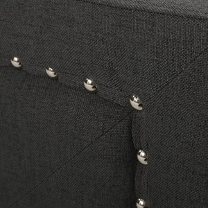 English Elm Christopher Knight Home® - VIRGIL Fully Upholstered King Bed with Button Tufted Diamond Stitch Headboard, Sturdy Frame Dark Gray 81.75 L x 25 W x 9 H N761S7106803B