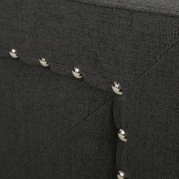 English Elm Christopher Knight Home® - VIRGIL Fully Upholstered King Bed with Button Tufted Diamond Stitch Headboard, Sturdy Frame Dark Gray 81.75 L x 25 W x 9 H N761S7106803B