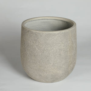 English Elm Round Concrete Style Planter Duo Handcrafted Magnesium Oxide Pots for Patio Garden W347P449373