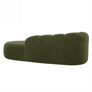 English Elm 80" Curved Sofa Scalloped Bubble Back Polyester Upholstered Modern Living Room Seating Olive Green N771P397555L