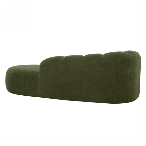 English Elm 80" Curved Sofa Scalloped Bubble Back Polyester Upholstered Modern Living Room Seating Olive Green N771P397555L
