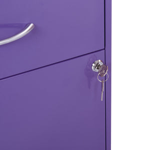 OSP Home Furnishings 22" Pencil, Box, File Cabinet Purple