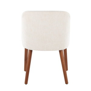English Elm Chair Set of 2 Mid-century Modern Upholstered Dining Accent with Tapered Wood Legs Cream,Walnut B202P471335