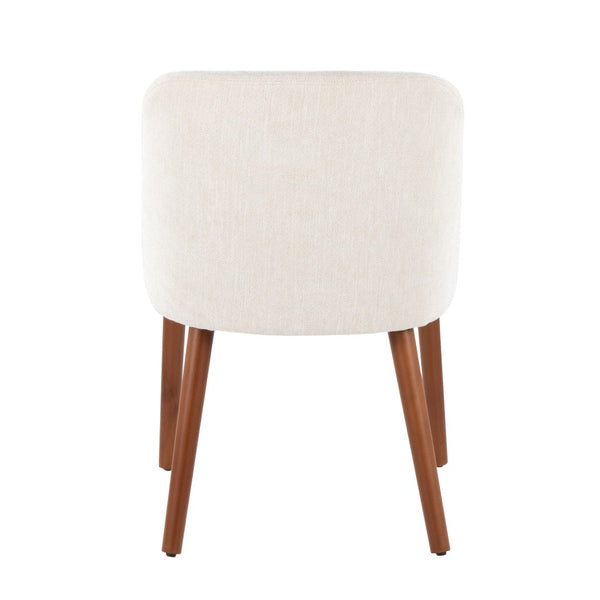 English Elm Chair Set of 2 Mid-century Modern Upholstered Dining Accent with Tapered Wood Legs Cream,Walnut B202P471335