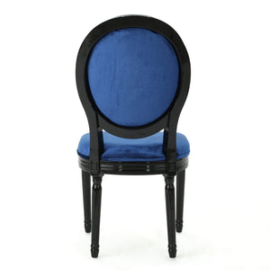 English Elm Christopher Knight Home® - KD Velvet Dining Chairs Set of 2 in Navy Blue – Plush Upholstery, Birch Frame, Gloss Black Legs, Classic Modern Blend 61363.00