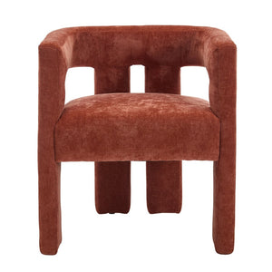 English Elm United We Win Chenille Barrel Accent Armchairs Set of Two for Living Room Dining Orange W1568P389272