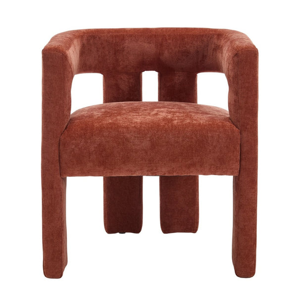 English Elm United We Win Chenille Barrel Accent Armchairs Set of Two for Living Room Dining Orange W1568P389272