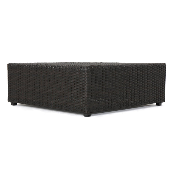 English Elm Christopher Knight Home® - SANTA SANTA CRUZ Corner & Table Set — PE Rattan Patio Sofa with Water-Resistant Cushions, No Assembly Required Dark Brown 52977.00SETIRN