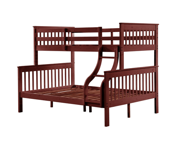 English Elm Marita Cherry Twin/Full Bunk Bed – Durable Pine & MDF, 660lb Capacity, Slat System Included, Right-Ladder B2726S00528