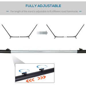 English Elm Outsunny Adjustable Hammock Stand 10-13Ft - Heavy-Duty, Portable, Space-Saving For Indoor & Outdoor Relaxation W2225P174064-GIGA