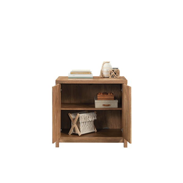 English Elm Library Base - Stylish Brown Herringbone Storage Solution For Compact Spaces, Home Office & Living Room B356P402670