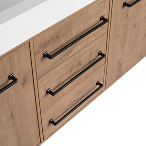 English Elm 60" Freestanding Double Sink Bathroom Vanity with Soft-close Doors and Three Drawers W999S00528
