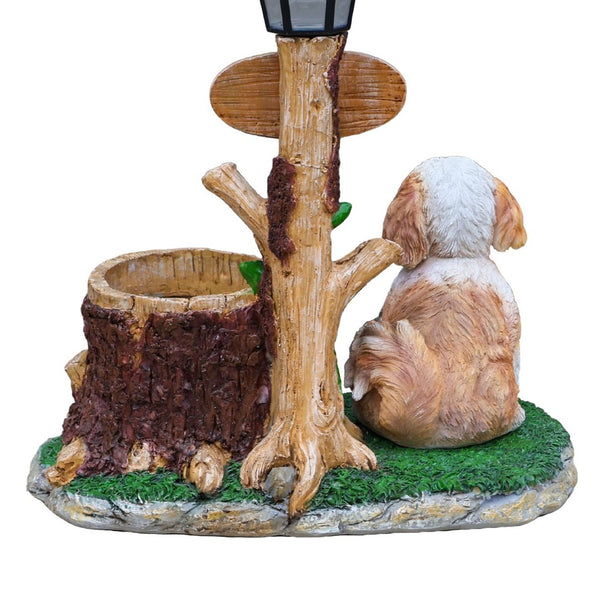 English Elm Sitting Corgi Resin Planter Sculpture Whimsical Porch Garden Decor with Succulent Cavity W5398P464240