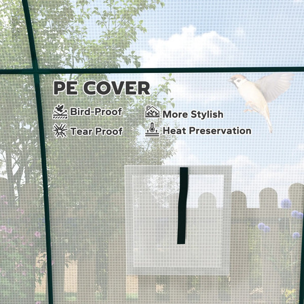 English Elm 6' Gothic Arch Walk-in Greenhouse Steel Frame Pe Cover with Sandbag Anchors T3971P402270