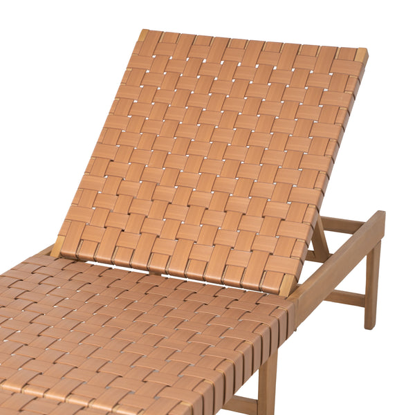 Zuo Modern Breath Chaise Lounge Brown - Modern Acacia Wood & Synthetic Rattan For Elegant Indoor Relaxation Brown Solid Acacia Wood,100% Polyethylene 704162-zuo-modern