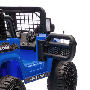English Elm 24v Two-seat Kids Electric Ride on Truck with Parental Remote and Off-road Suspension W1578P375446