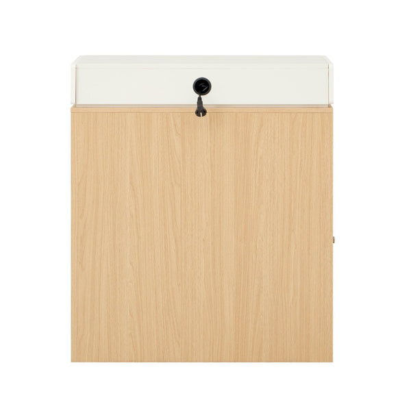 English Elm [video] Trexm Extendable Kitchen Island with Power Outlet Drawers and Rolling Base XW000028AAN