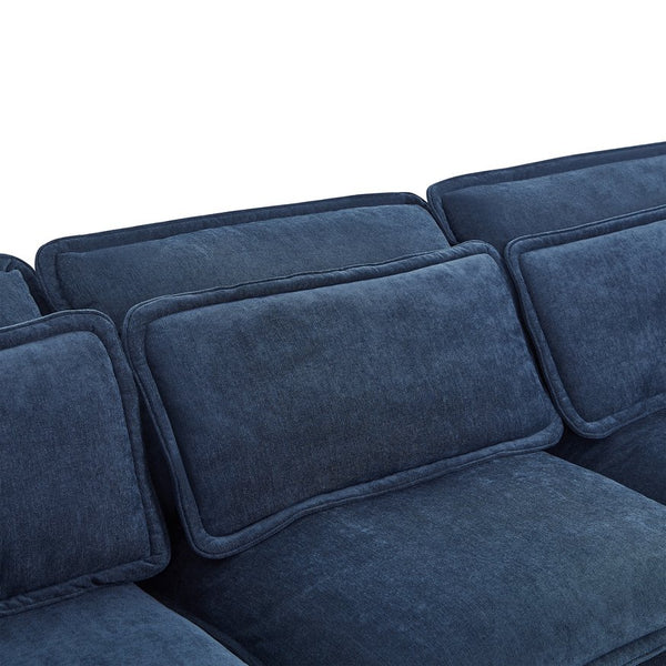 English Elm U_Style Large U-Shaped Modular 6-Seater Sofa with Storage, Convertible Sofa Bed, Removable Covers, Modern Comfort and Durable Frame Dark Blue WY000447AAC