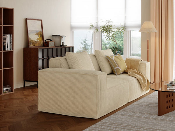 English Elm Modular Corduroy Velvet Sleeper Sofa Convertible Two Piece Set for Living Rooms W3147S00006