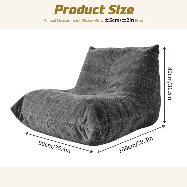 English Elm Ftmmc-huangse Chenille Bean Bag Chair Ergonomic Full Body Support Lounge Seat Warm Grey W3737P423389