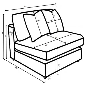English Elm Cassidy Corduroy Armless Lounge Chair Plush Modular Seating for Living Rooms Fog B062P440340