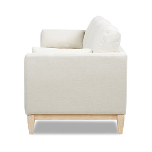 English Elm Jennifer Taylor Home - Knox 84" Modern Farmhouse Sofa in Flax White Linen — Feather-Down Foam, Removable Covers, Durable Fabric B2719P353145
